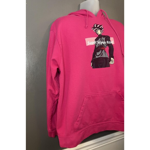 Dragon Ball Super Hoodie Mens 2XL Pink Super Saiyan Rose Anime Pullover Graphic - Picture 2 of 7